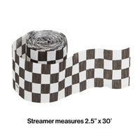 12ct Bulk Black and White Check Streamer