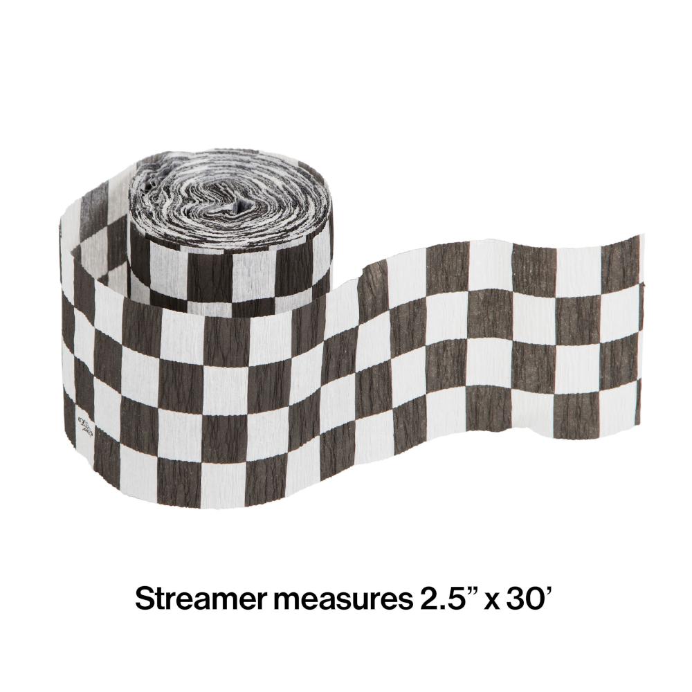 12ct Bulk Black and White Check Streamer