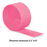 12ct Bulk Candy Pink Crepe Streamer