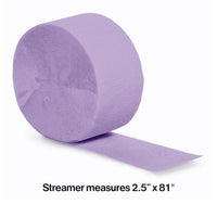 12ct Bulk Luscious Lavender Crepe Streamer