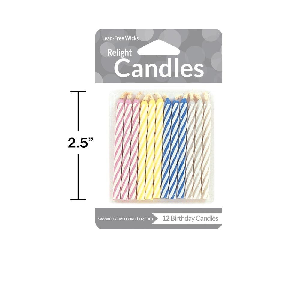 144ct Bulk Striped Magic Relight Candles