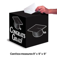 6ct Bulk Graduation Card Boxes Black
