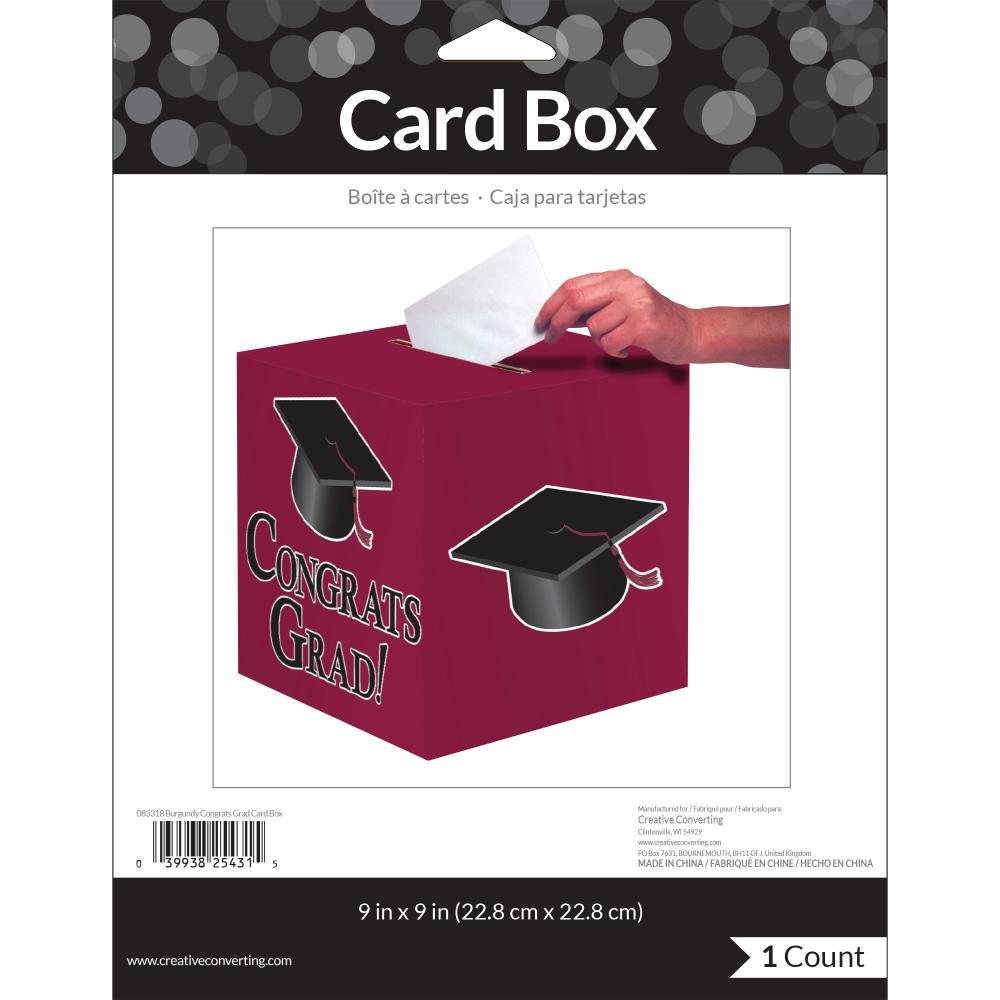 6ct Bulk Graduation Card Boxes Burgundy