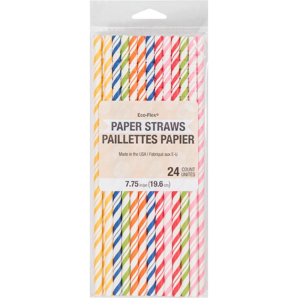 144ct Bulk Assorted Color Flex Paper Straws