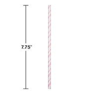 144ct Bulk Classic Pink and White Striped Flex Paper Straws