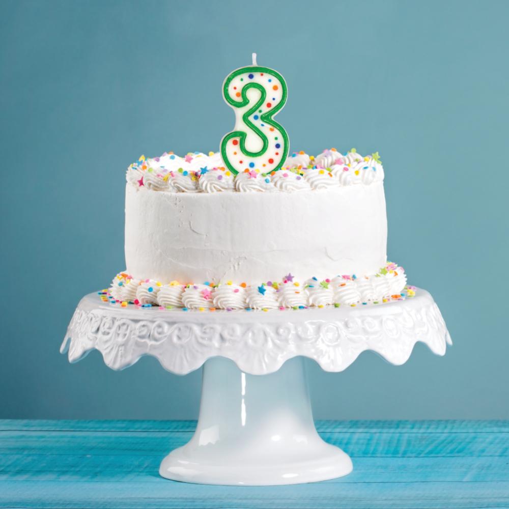 6ct Bulk Polka Dot #3 Candles