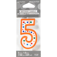 6ct Bulk Polka Dot #5 Candles