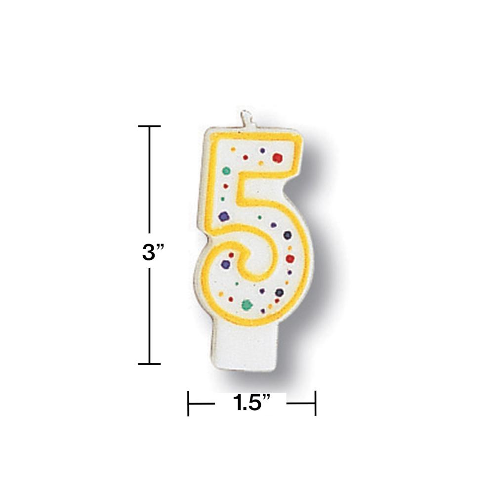 6ct Bulk Polka Dot #5 Candles