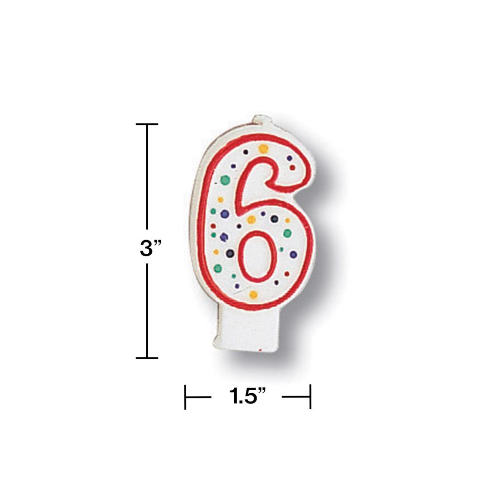 6ct Bulk Polka Dot #6 Candles