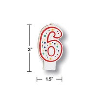 6ct Bulk Polka Dot #6 Candles