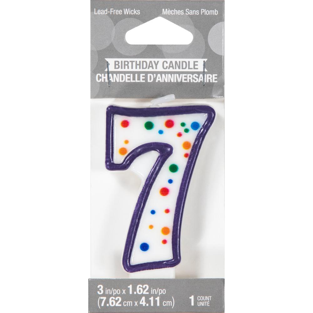 6ct Bulk Polka Dot #7 Candles