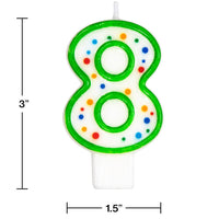 6ct Bulk Polka Dot #8 Candles