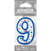 6ct Bulk Polka Dot #9 Candles