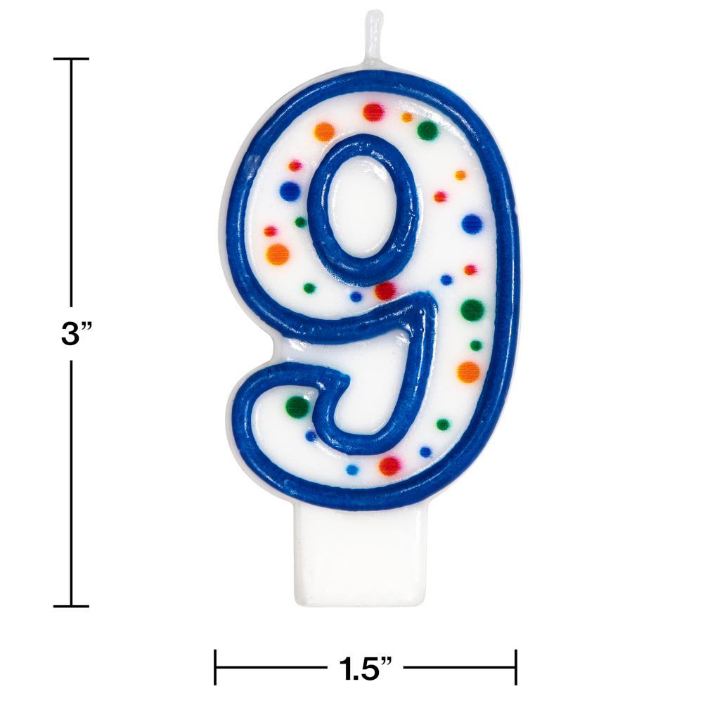 6ct Bulk Polka Dot #9 Candles