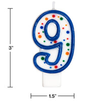 6ct Bulk Polka Dot #9 Candles