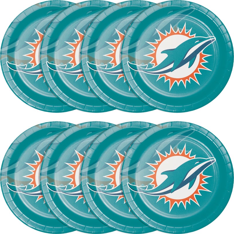 96/Case Bulk Miami Dolphins Dinner Plates