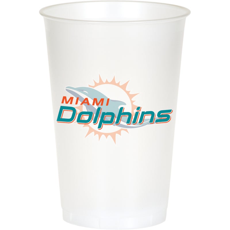 96/Case Bulk Miami Dolphins 20 oz Plastic Cups