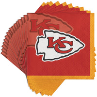 192/Case Bulk Kansas City Chiefs Beverage Napkins