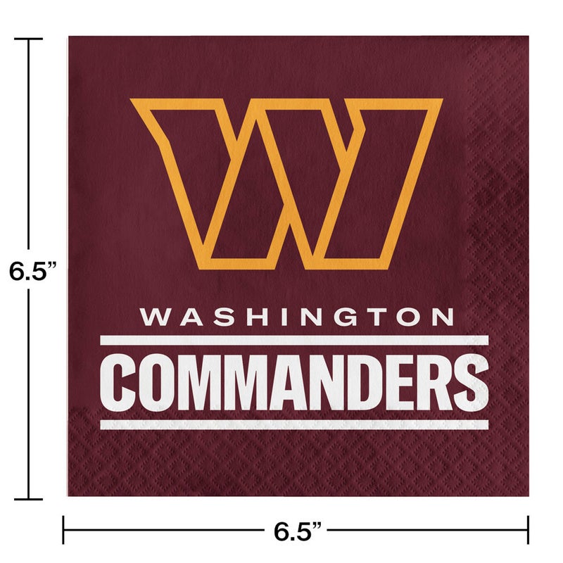 192/Case Bulk Washington Commanders 2Ply Luncheon Napkin