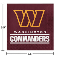 192/Case Bulk Washington Commanders 2Ply Luncheon Napkin