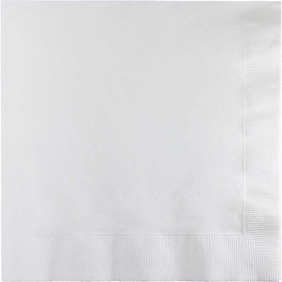 600/Case Luncheon Napkin 2ply - White - Solid Color Party Tableware by Creative Converting