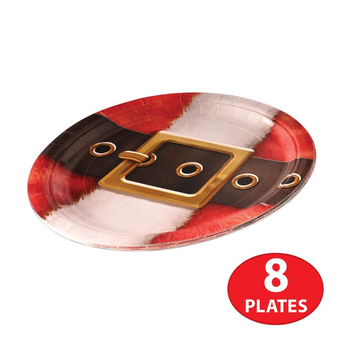 Santa's Belt Buckle Paper Plates