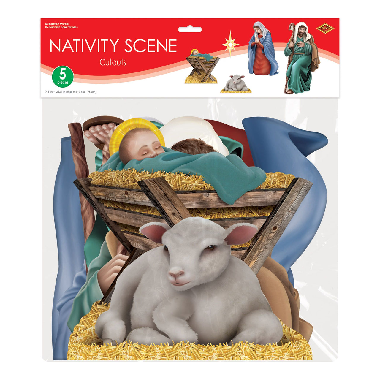 Nativity Scene Cutouts - Double-Sided Christmas Decorations