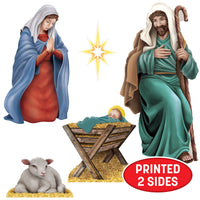 Nativity Scene Cutouts - Double-Sided Christmas Decorations