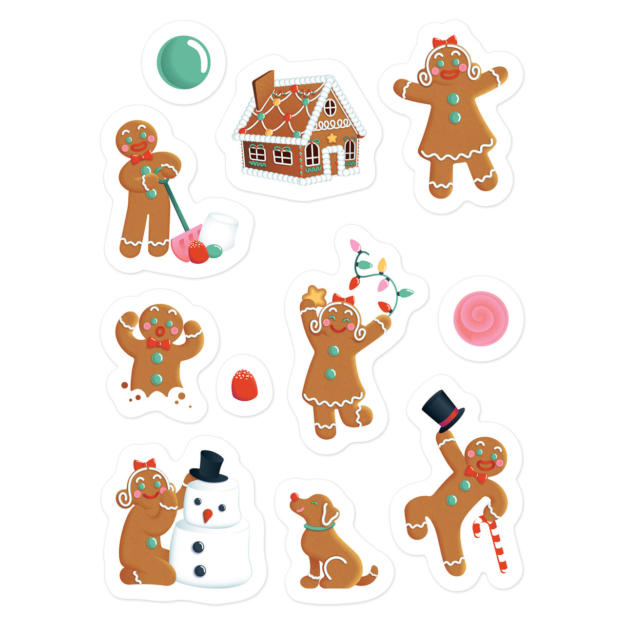 Gingerbread Stickers (4 Sheets per package)