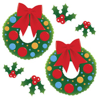 Holly & Wreath Cutout Decorations (6 per package)