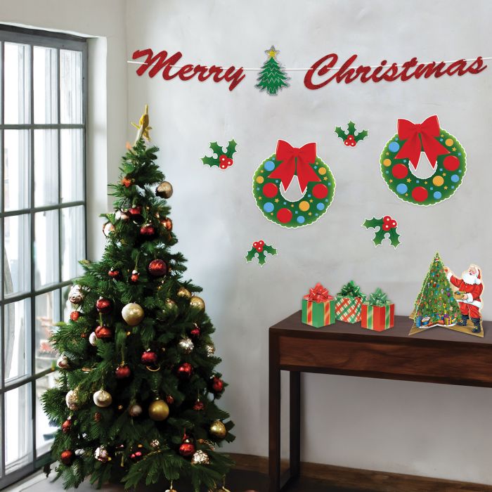 Holly & Wreath Cutout Decorations