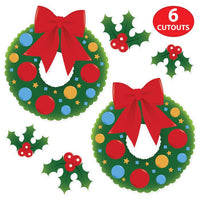 Holly & Wreath Cutout Decorations