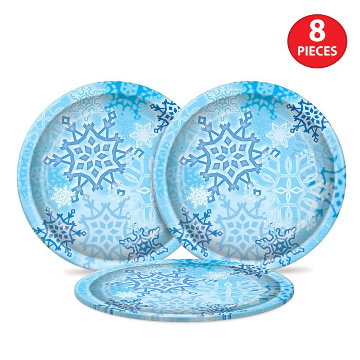 Snowflake 9 inch Paper Plates