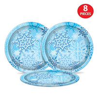 Snowflake 9 inch Paper Plates