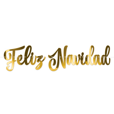Foil Feliz Navidad Streamer (1 per package)