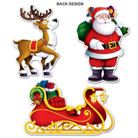 Santa, Sleigh & Reindeer Cutout Decorations