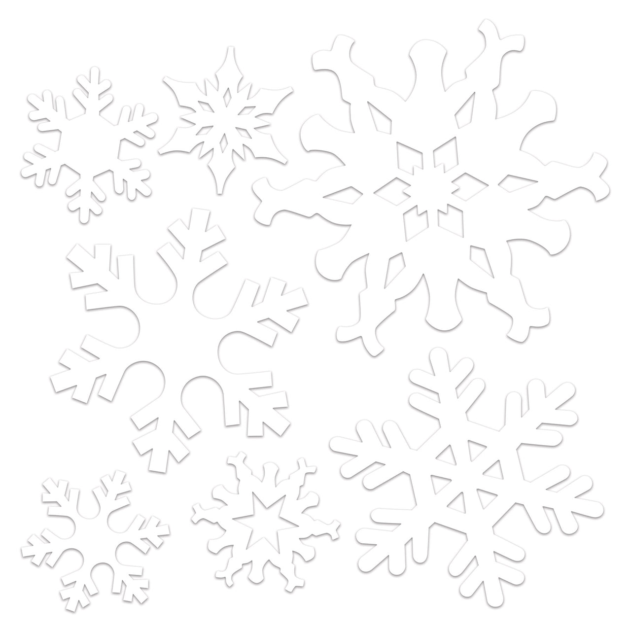 Plastic Die-Cut Snowflakes (7 per package)