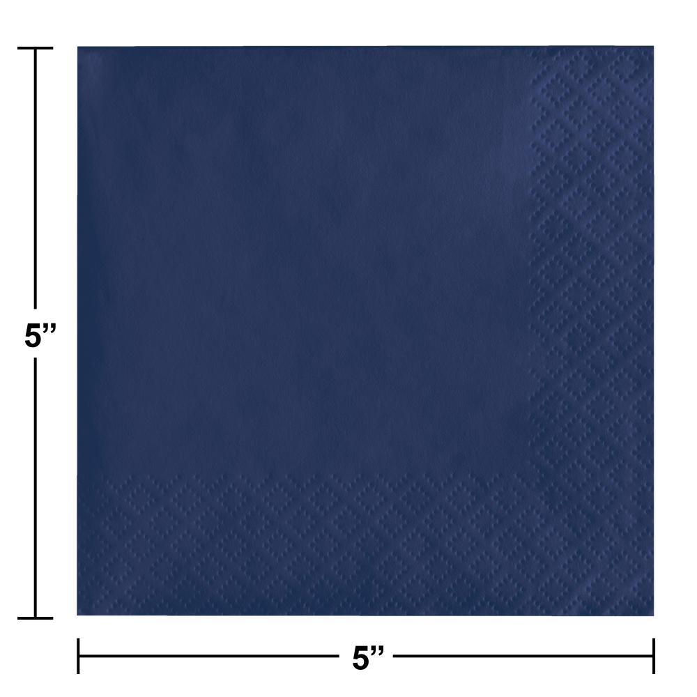 Bulk Navy 2 Ply Beverage Napkins (1200 per Case)