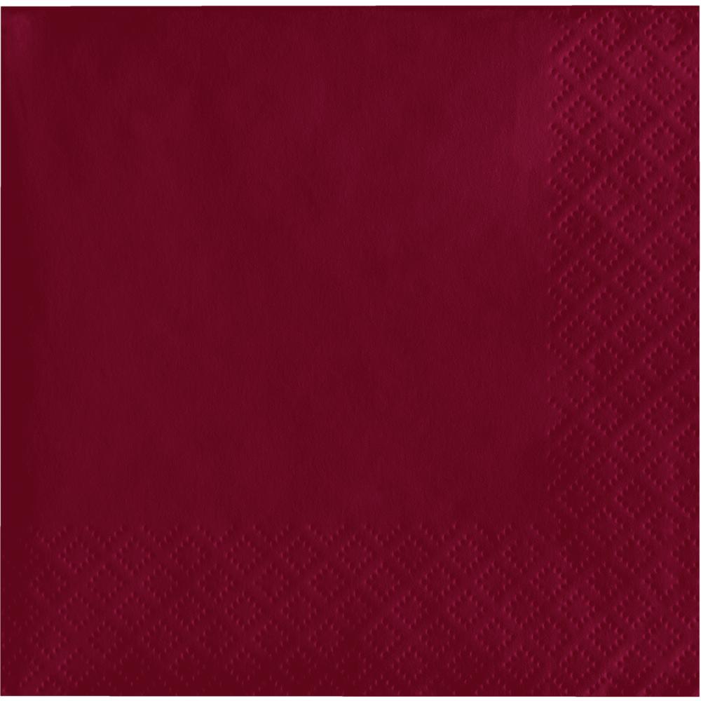 Bulk 1200 pc Burgundy 2 Ply Beverage Napkins  - Solid Color Party Tableware by Creative Converting