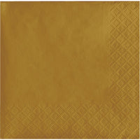 Bulk 1200 pc Glittering Gold Beverage Napkins 2 ply  - Solid Color Party Tableware by Creative Converting