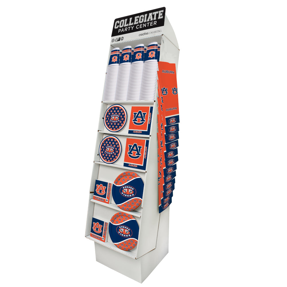 98 Pack Auburn University Tigers Party Supplies Retail Floor Display - Sports Party Supplies by Creative Converting