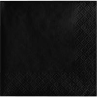Bulk 1200 pc Black Velvet 2 Ply Beverage Napkins  - Solid Color Party Tableware by Creative Converting