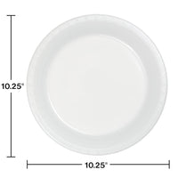 240ct Bulk White Plastic Banquet Plates