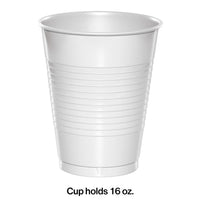240ct Bulk White 16 oz Plastic Cups