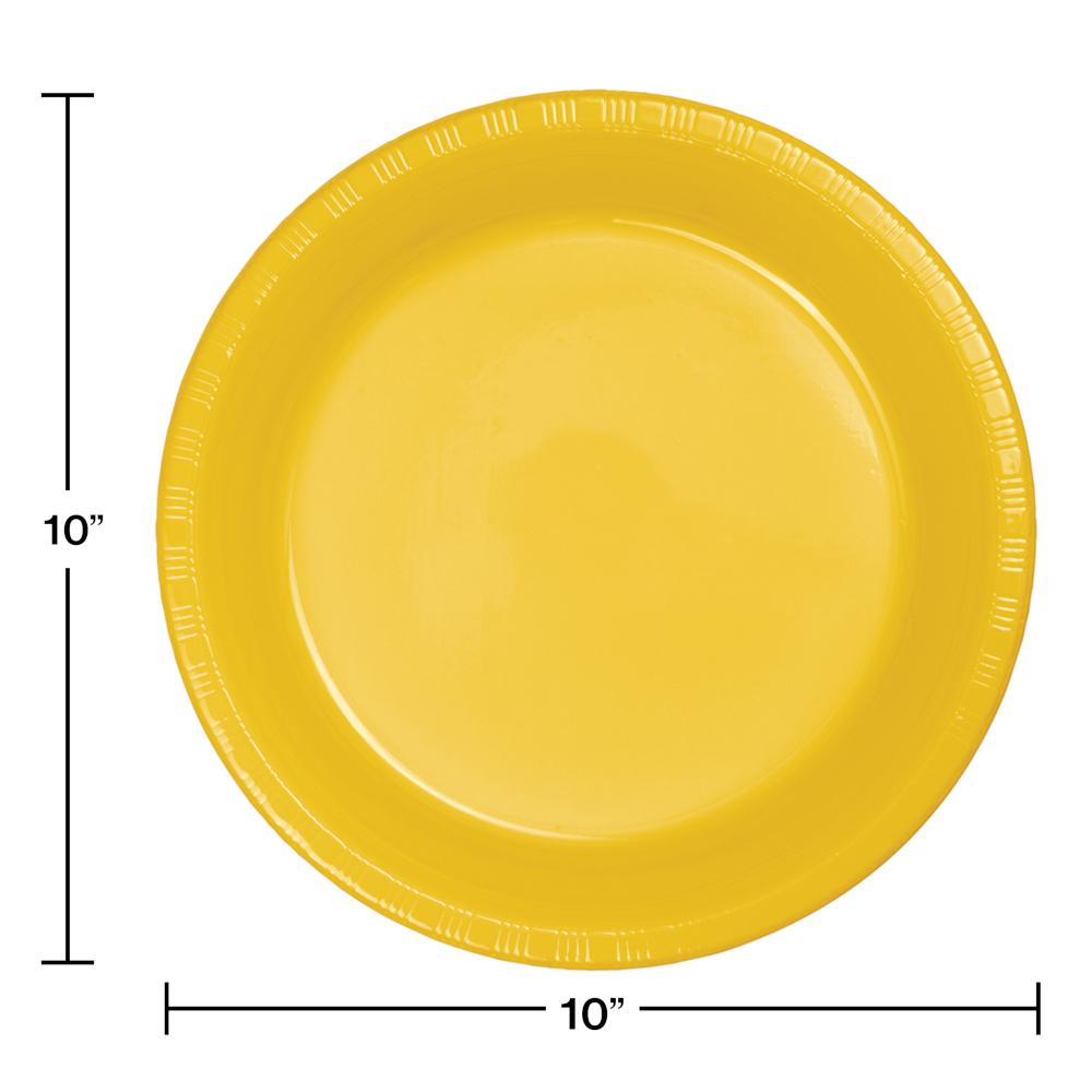 240ct Bulk School Bus Yellow Plastic Banquet Plates