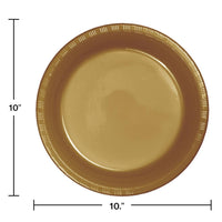 240ct Bulk Glittering Gold Plastic Banquet Plates