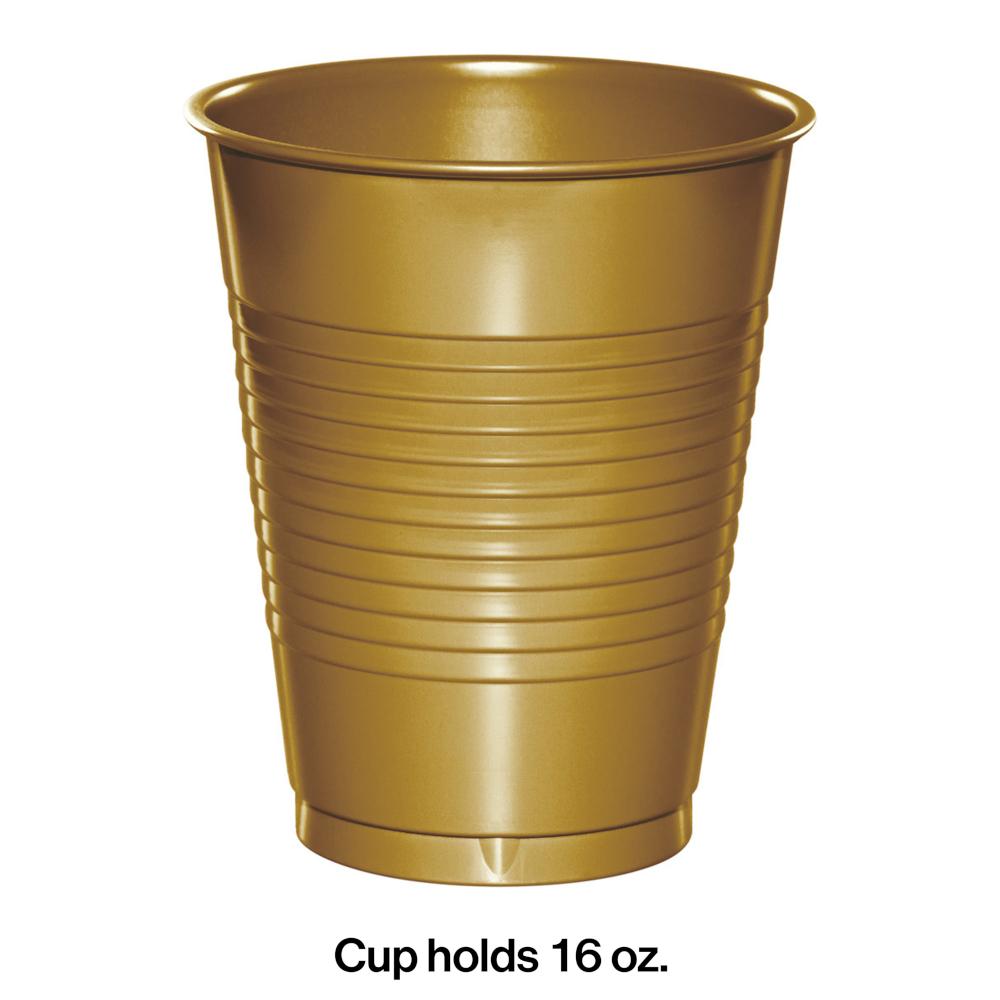 240ct Bulk Glittering Gold 16 oz Plastic Cups