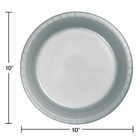 240ct Bulk Shimmering Silver Plastic Banquet Plates