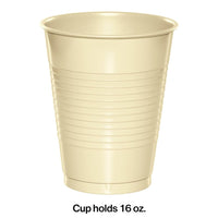 240ct Bulk Ivory 16 oz Plastic Cups