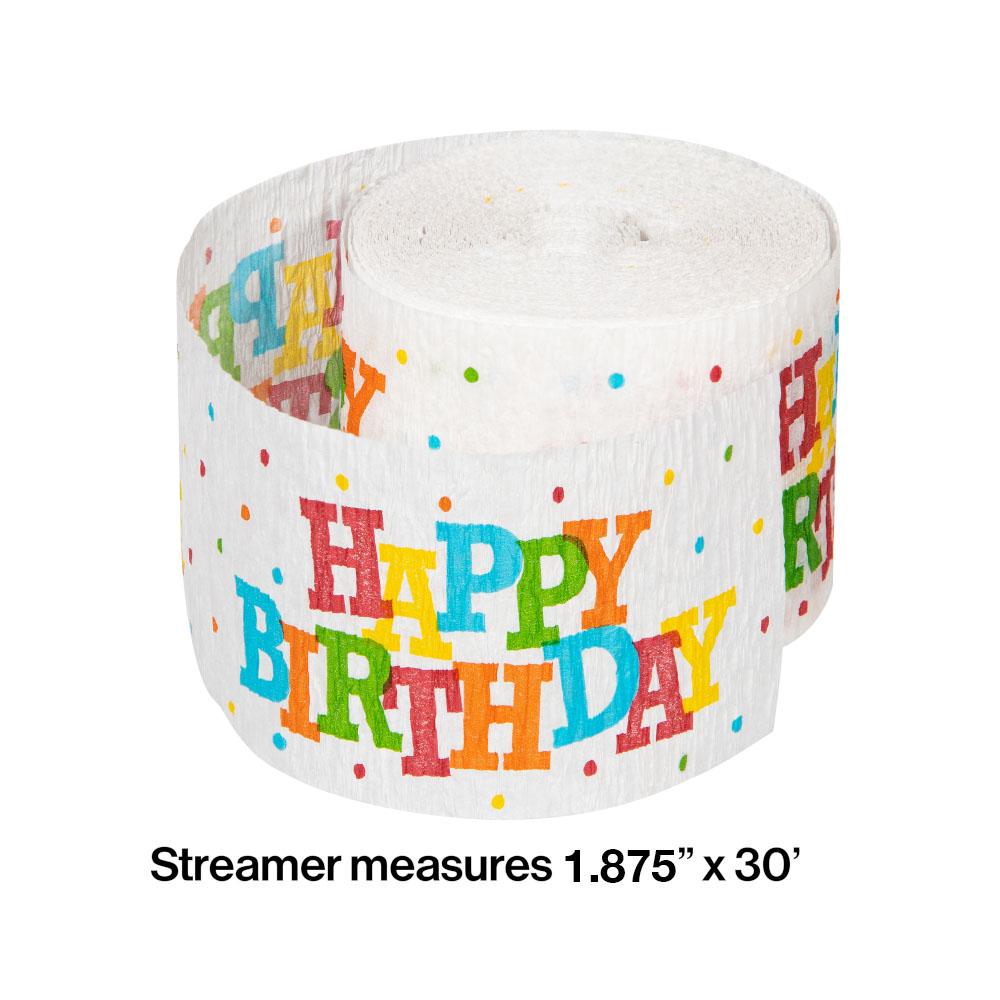 Bulk Happy Birthday Streamers (12 per Case)
